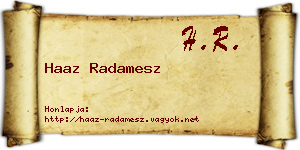 Haaz Radamesz névjegykártya
